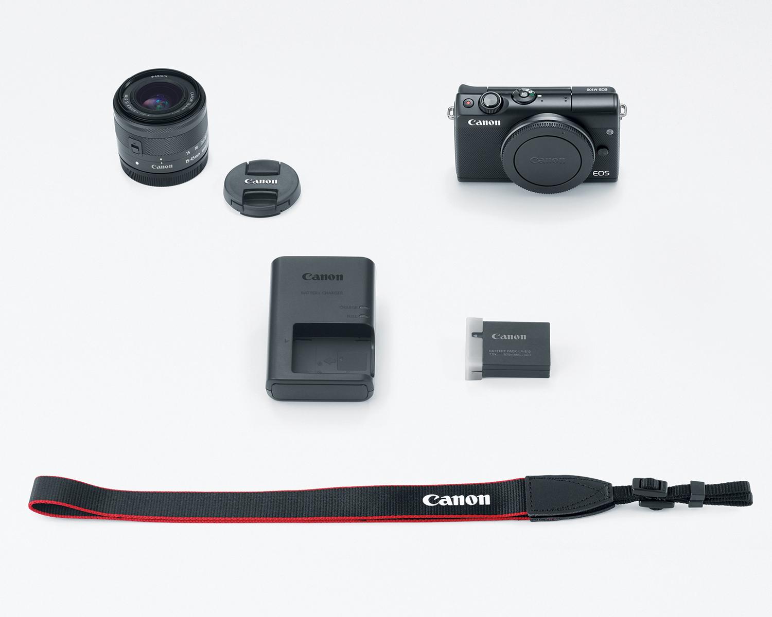 Appareil Canon EOS M100 - Noir avec trousse pour EF-M 15-45mm 