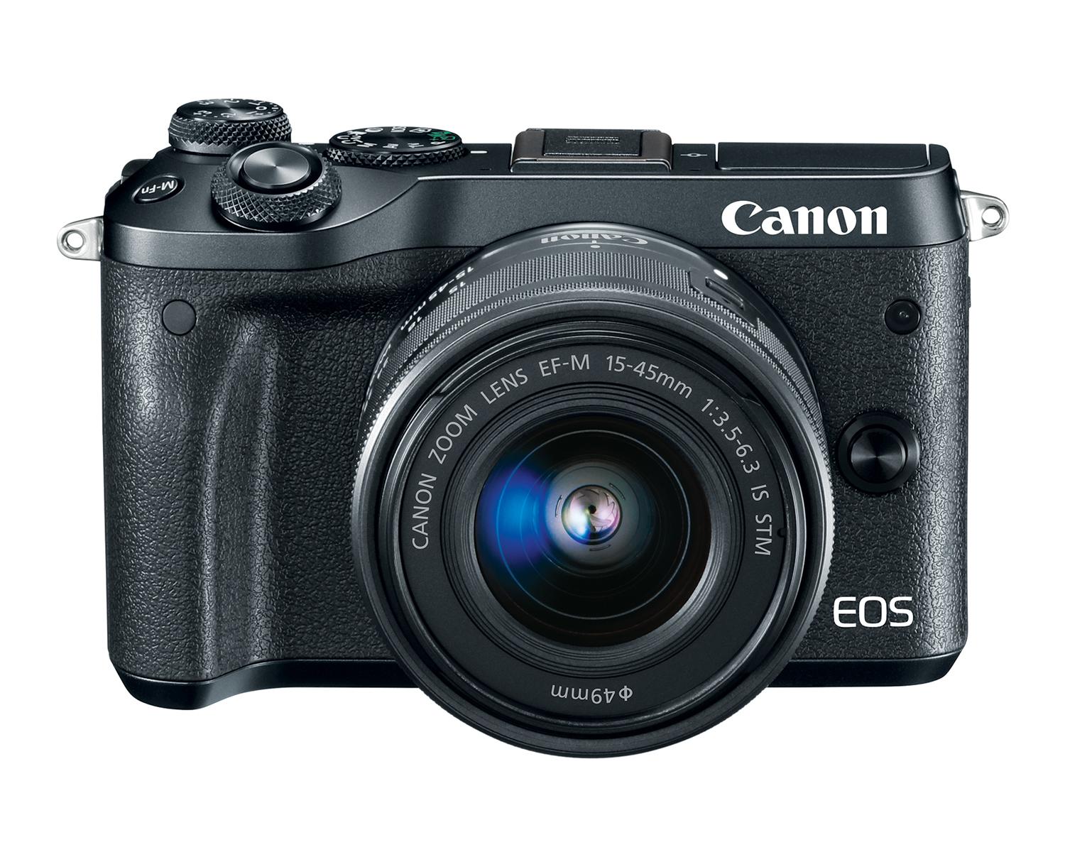 EOS M6 BLACK with EF-M15-45mm - TOP FRONT