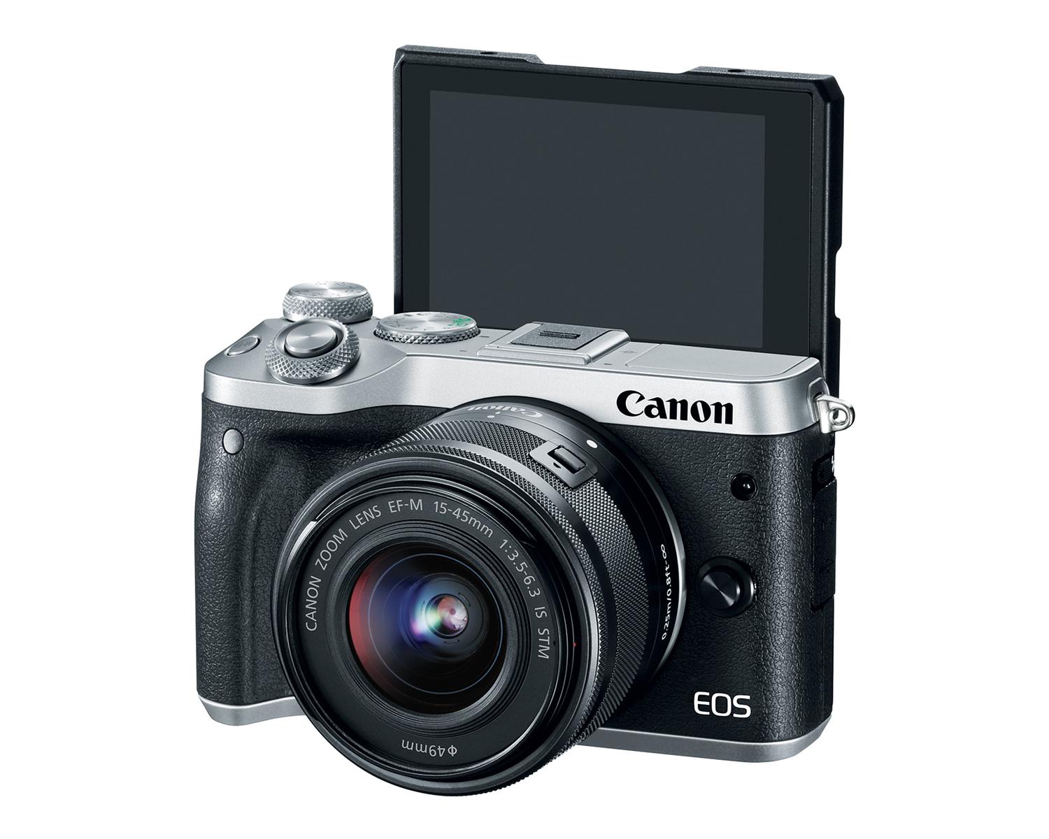 EOS M6 SILVER EF-M15-45mm - 3Q BACK LCD