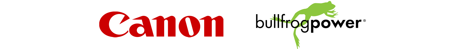 Canon Canada logo and bullfrogpower logo